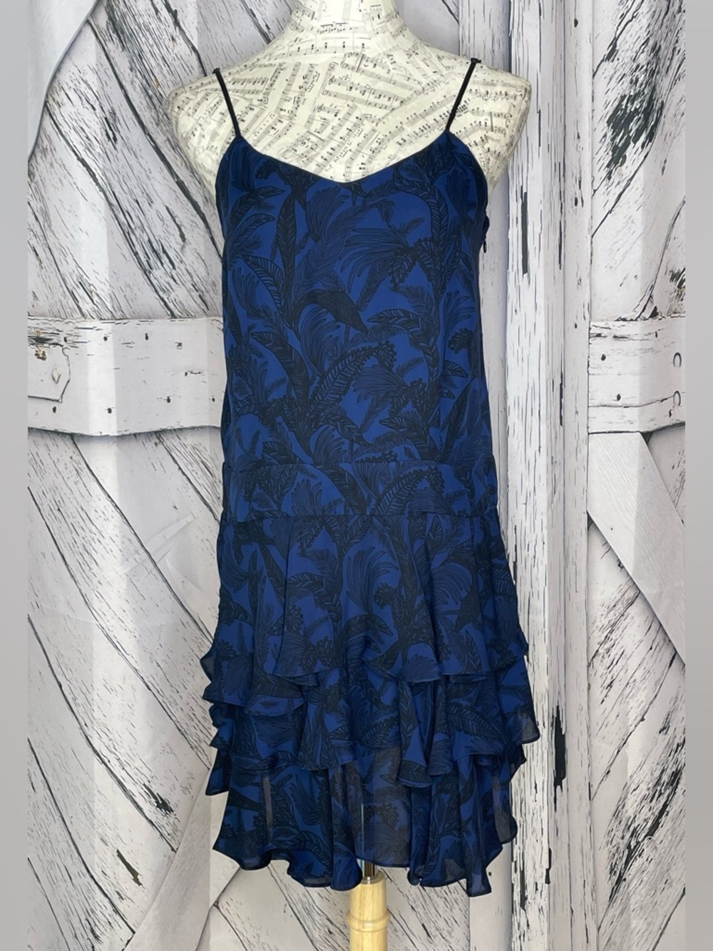 Derek Lam 10 Crosby Dress Silk Leafy Print Tiered Skirt 6